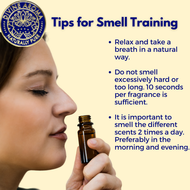 Smell training kit | Enhance your sense of smell | Clove, Rose, Eucalyptus, Lemon Essential oils