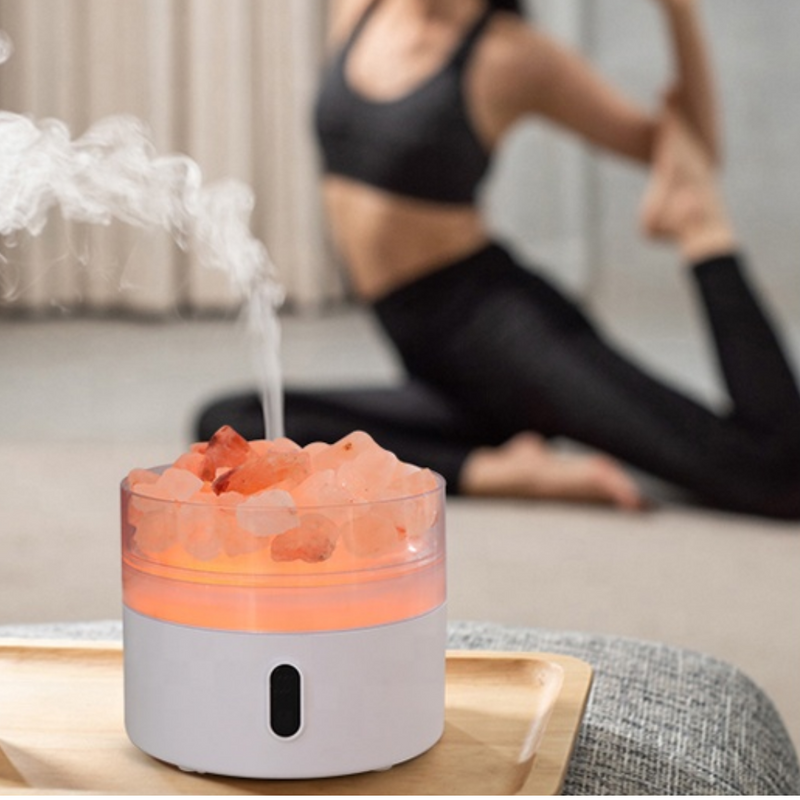 divine aroma himalayan rock salt aroma diffuser / humidifier lamp for aromatherapy with essential oils or aroma oils for home, office, shops, hotels, resorts