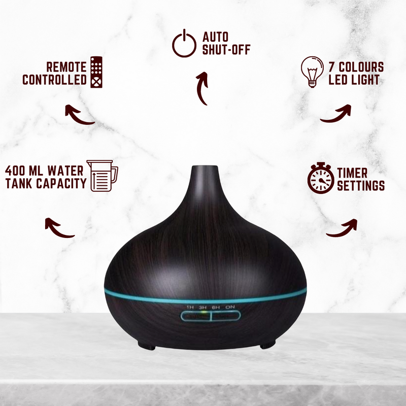 divine aroma funnel aroma diffuser / humidifier lamp for aromatherapy with essential oils or aroma oils for home, office, shops, hotels, resorts