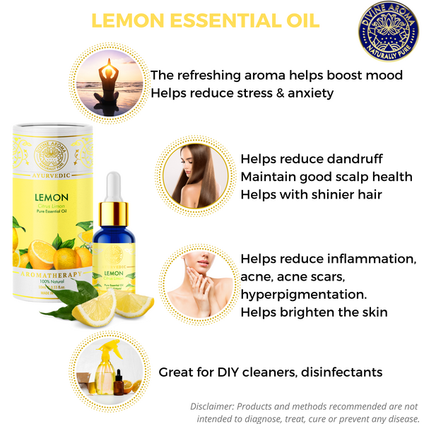 Lemon | For Skin, Hair, Refreshing properties, Air-purifying properties, Insect bites