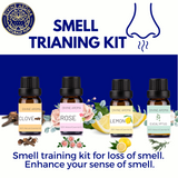 Smell training kit | Enhance your sense of smell | Clove, Rose, Eucalyptus, Lemon Essential oils