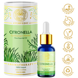 Divine aroma Citronella 100% pure and natural essential oil in luxury packaging and blue bottle with golden dropper cap for aromatherapy for skin,hair,aroma,bath,mental wellness
